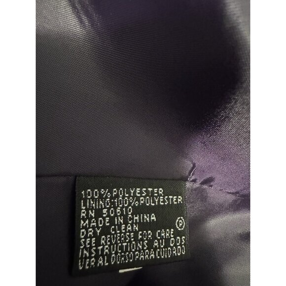 Kasper Suit Jacket Blazer 10 Purple Plum Textured Poly Adjustable Mock Neck NEW - Picture 11 of 15